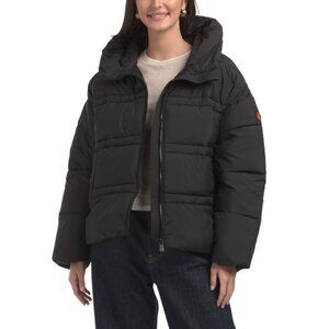 SAVE THE DUCK Black Keri Matte Quilted Puffer Coat